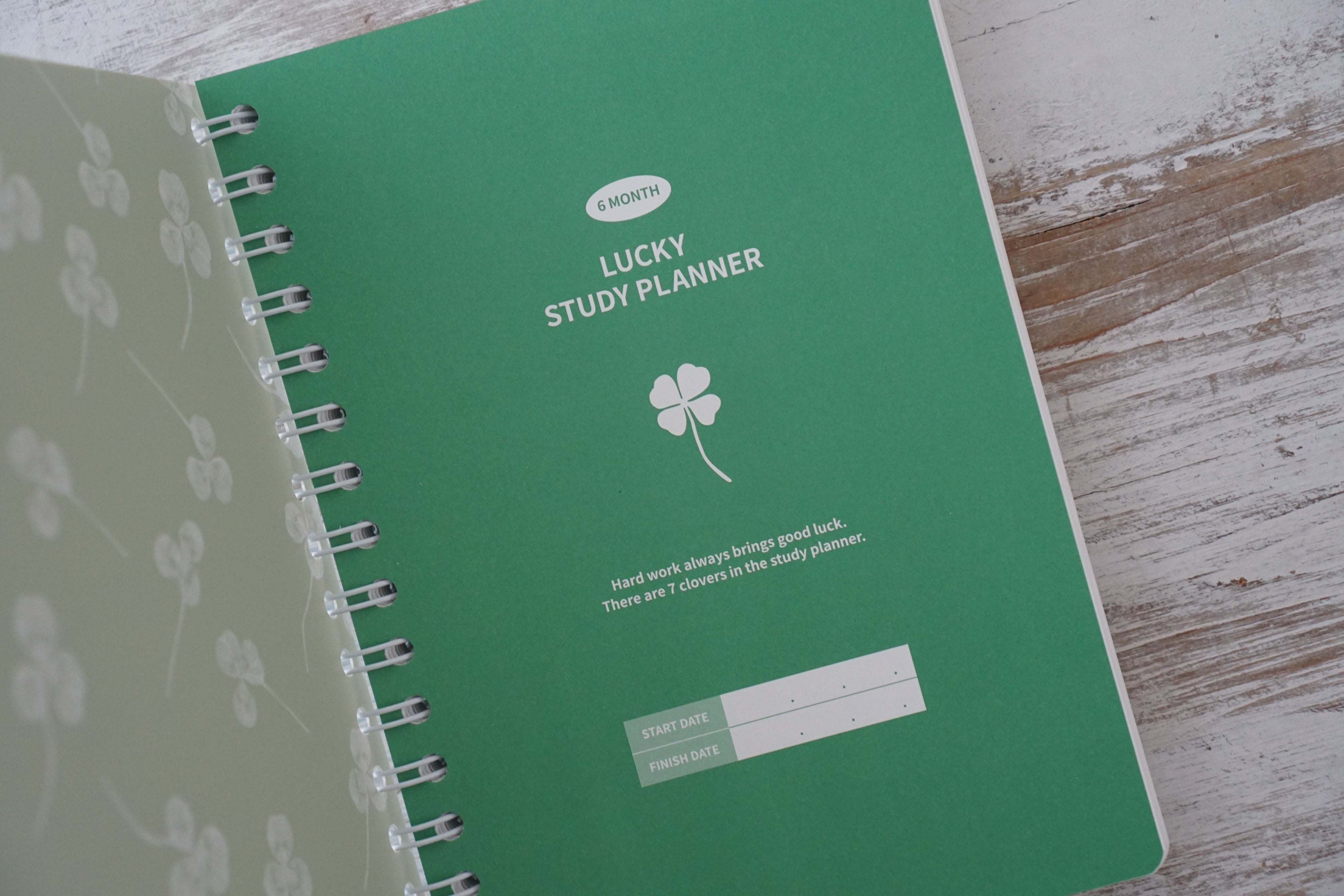 Lucky Study Planner — 6-Month A5 Study Planner with Hidden Clovers