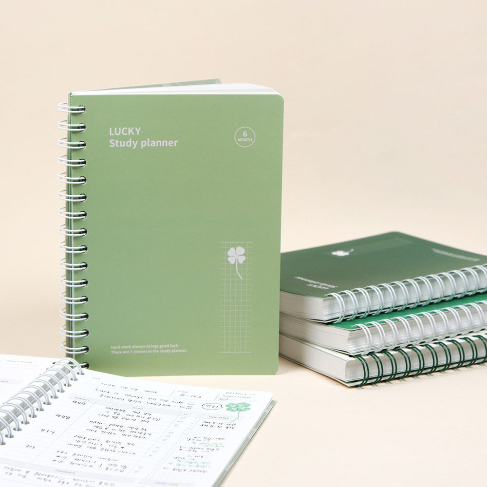 Lucky Study Planner — 6-Month A5 Study Planner with Hidden Clovers