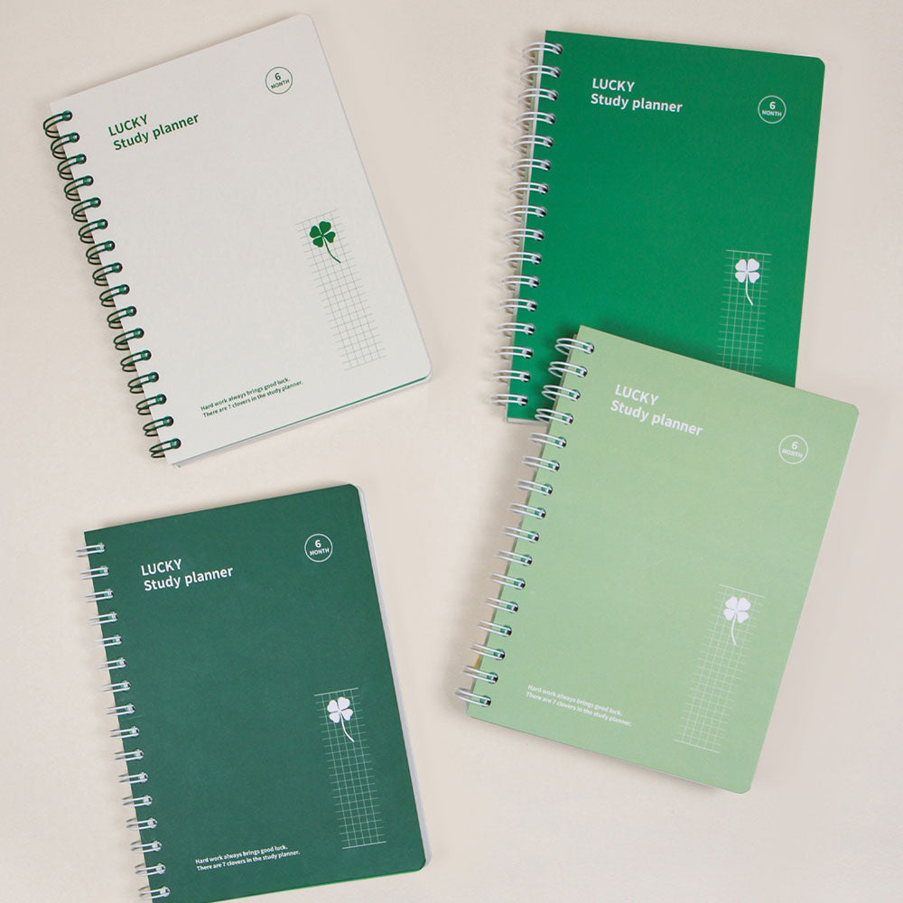 Lucky Study Planner — 6-Month A5 Study Planner with Hidden Clovers