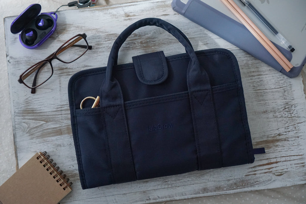 Waterproof bookbag, Men's bookbag, Book bags for adults, Handbag for books, Navy Blue