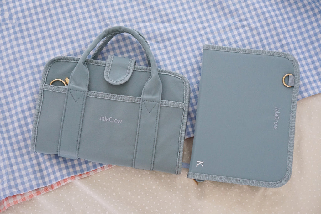 Personalised Reading Bundle - Blue Book Cover Bag & Stationery Pouch Bundle | Reader Gift