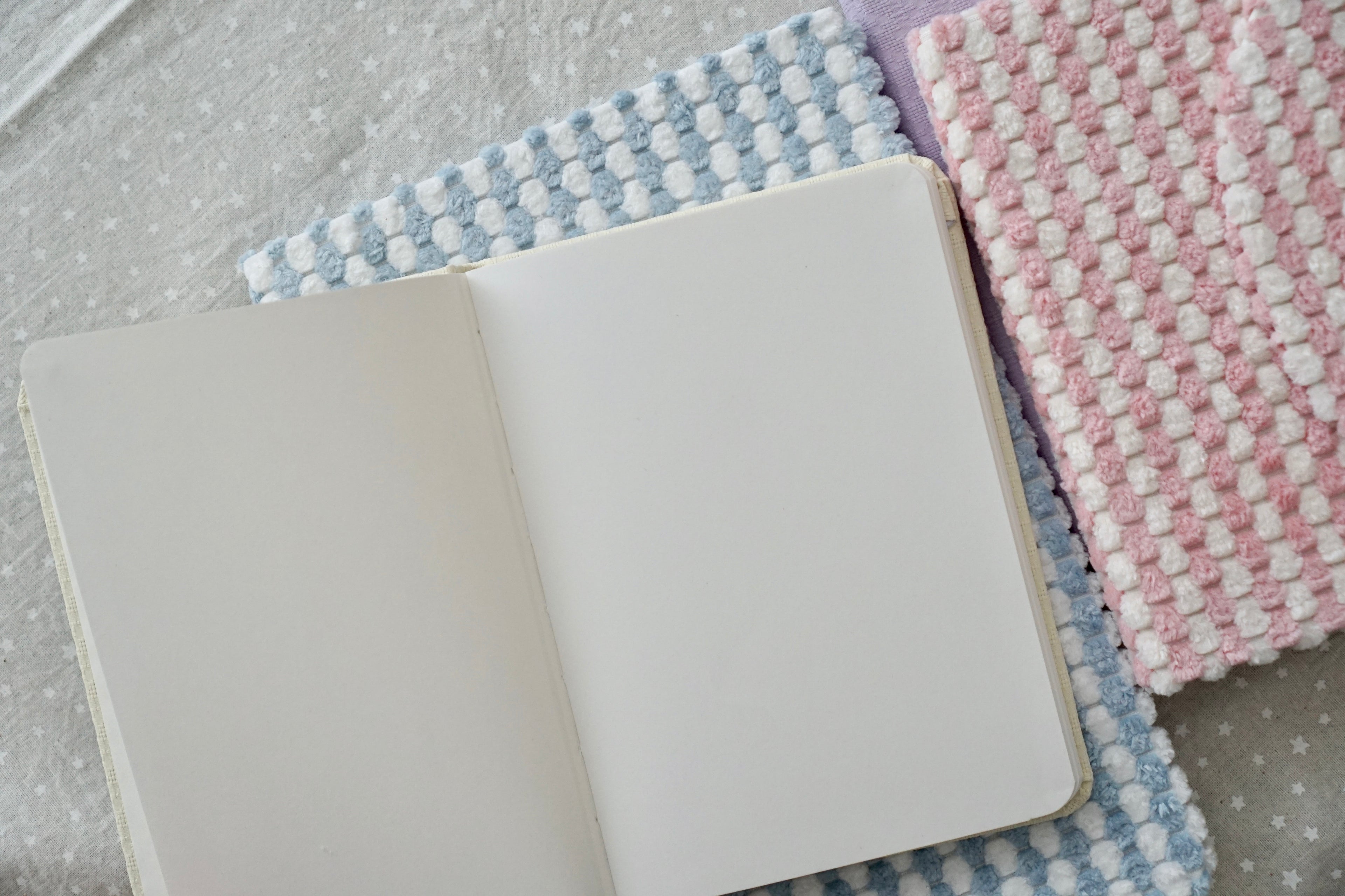 Fabric Cover Blank Notebook – Compact A5/A6 Size