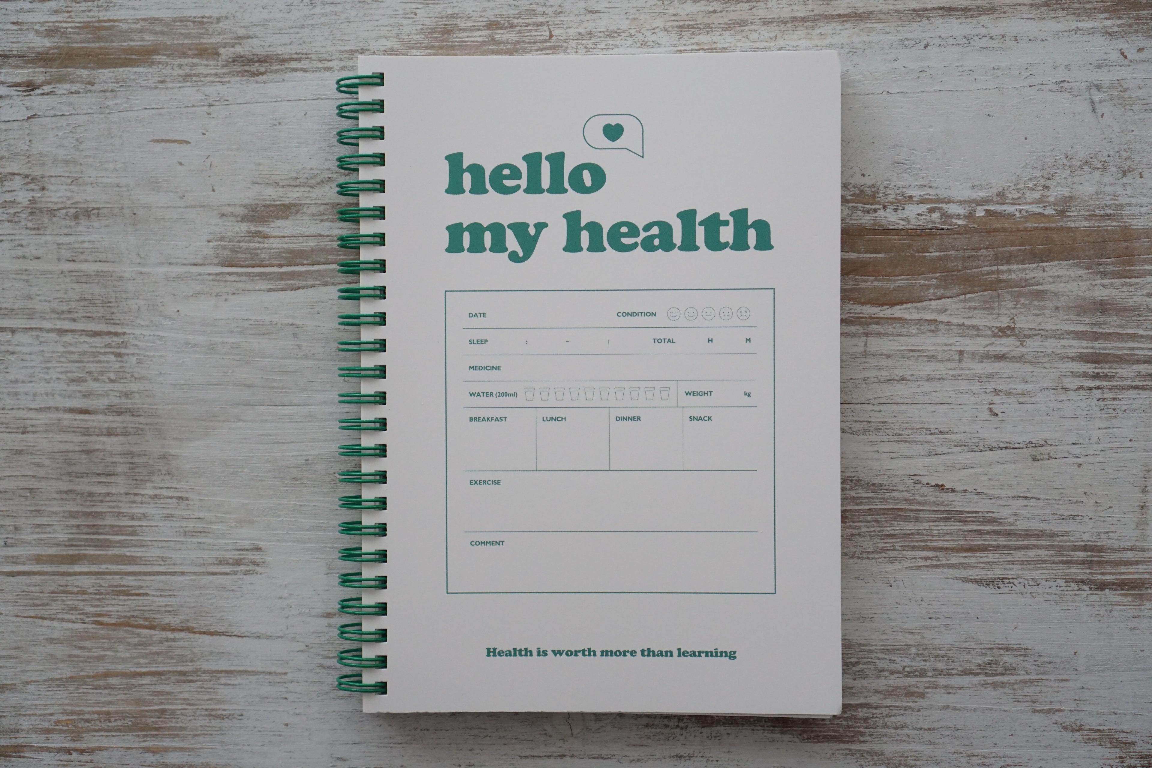 A5 Health & Wellness Journal Planner – 6-Month Meal & Body Tracking