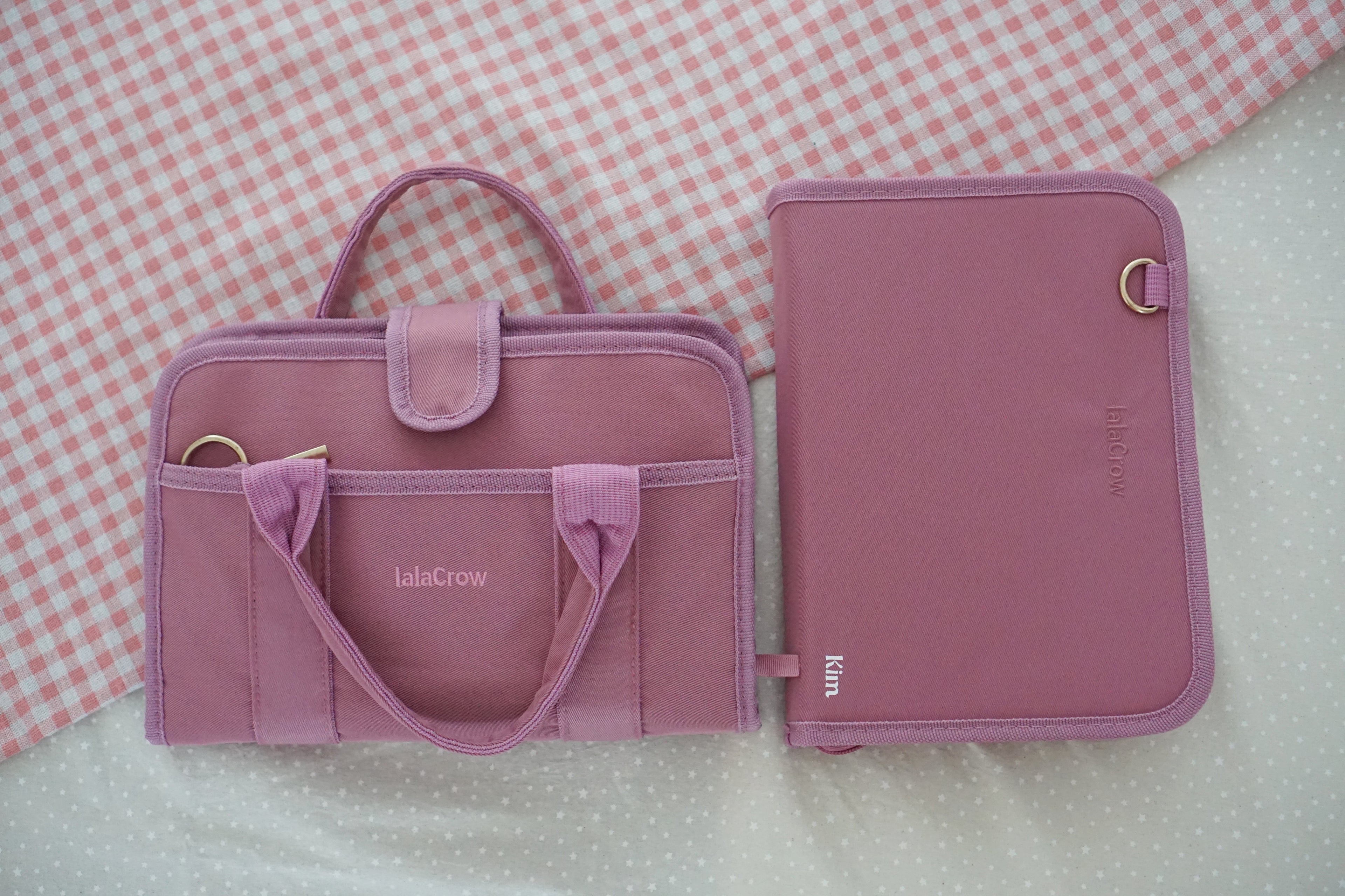 Personalised Pink Reading Bundle | Book Cover Bag & Stationery Pouch