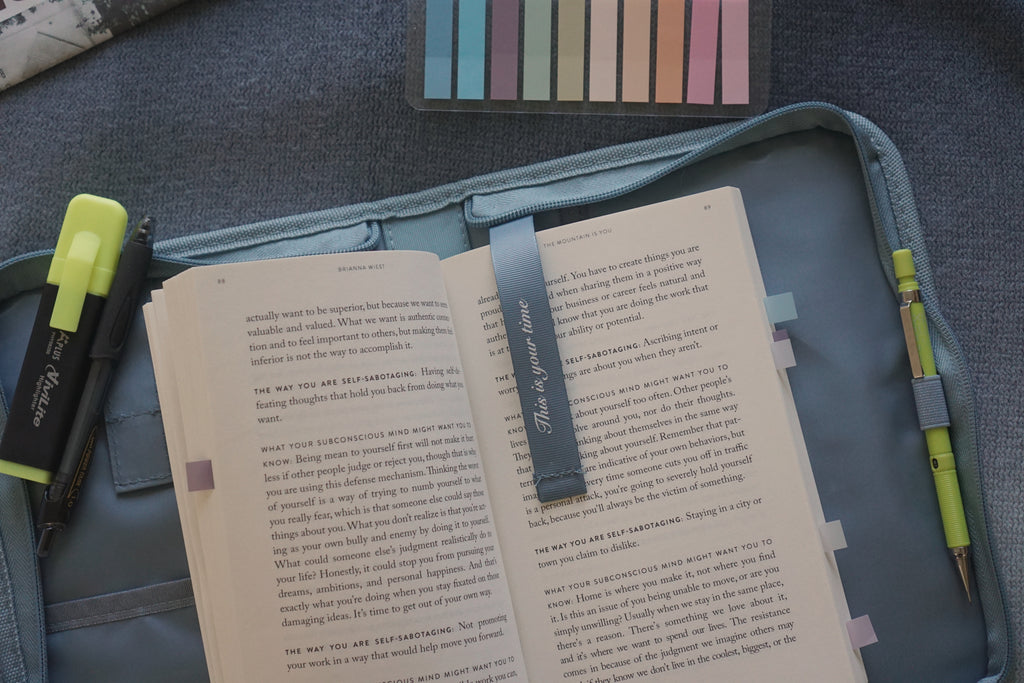 Dusty Blue Aesthetic, Minimalist Pencil Case, Water-resistant Book Pouch, Bible Study Stationery, Kindle Sleeve with Pocket, Planner Accessories Bag, Journaling Pouch, Aesthetic School Supplies, Small Book Protector, Portable Office Pouch.