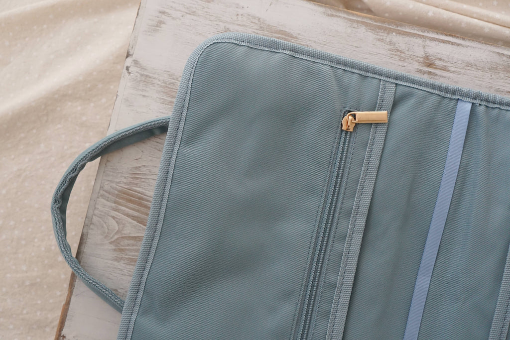 Personalised blue book bag for students, reading and writing bundle for authors, navy and light pink stationery set, durable book cover with pen loops, gift for bibliophiles and writers, matching blue book pouch and pencil case, screen-free focus tools fo