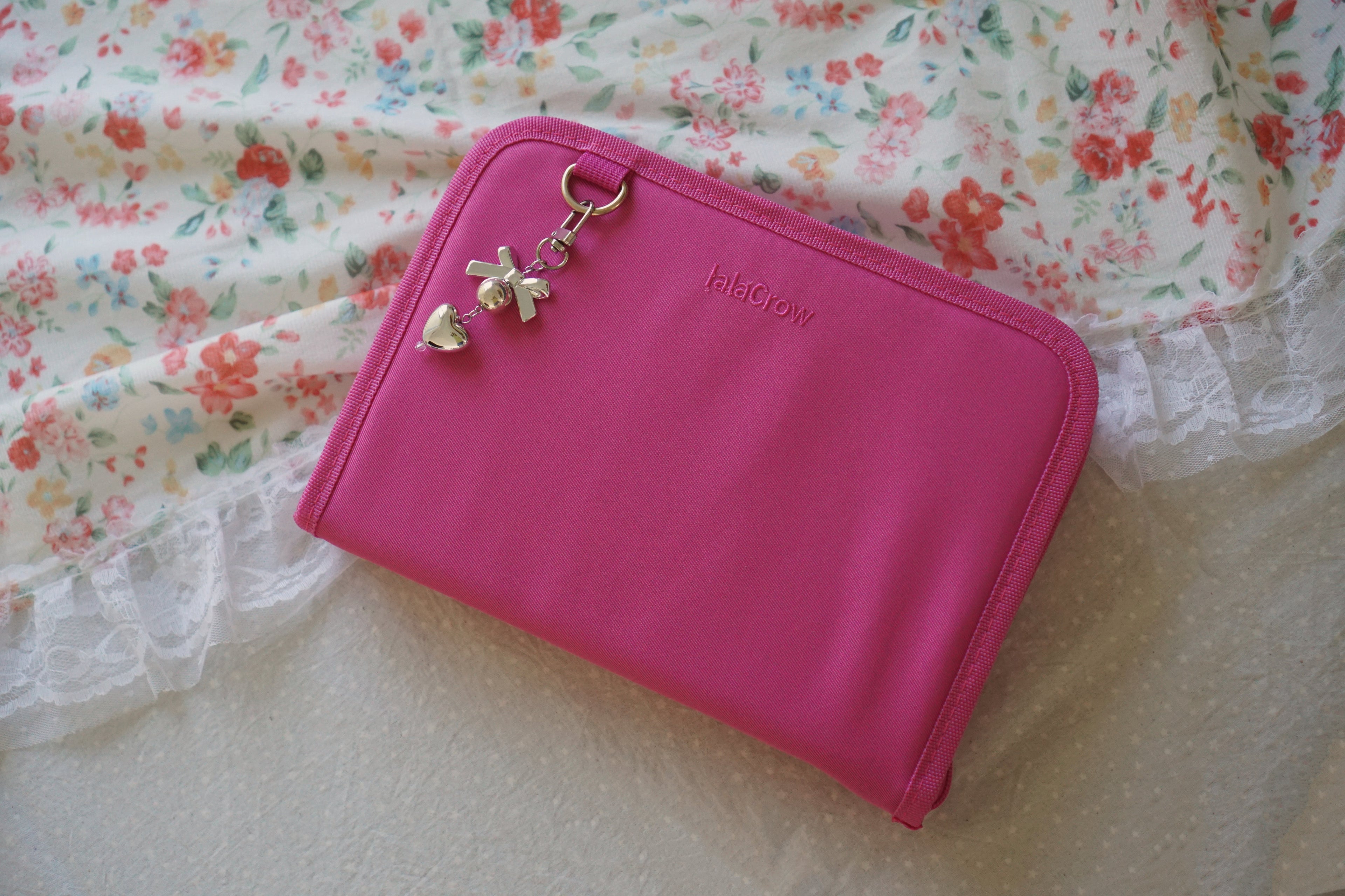 Personalised Reading Bundle | Black Nylon Book Cover Bag & Hot Pink Stationery Pouch Reading Bundle