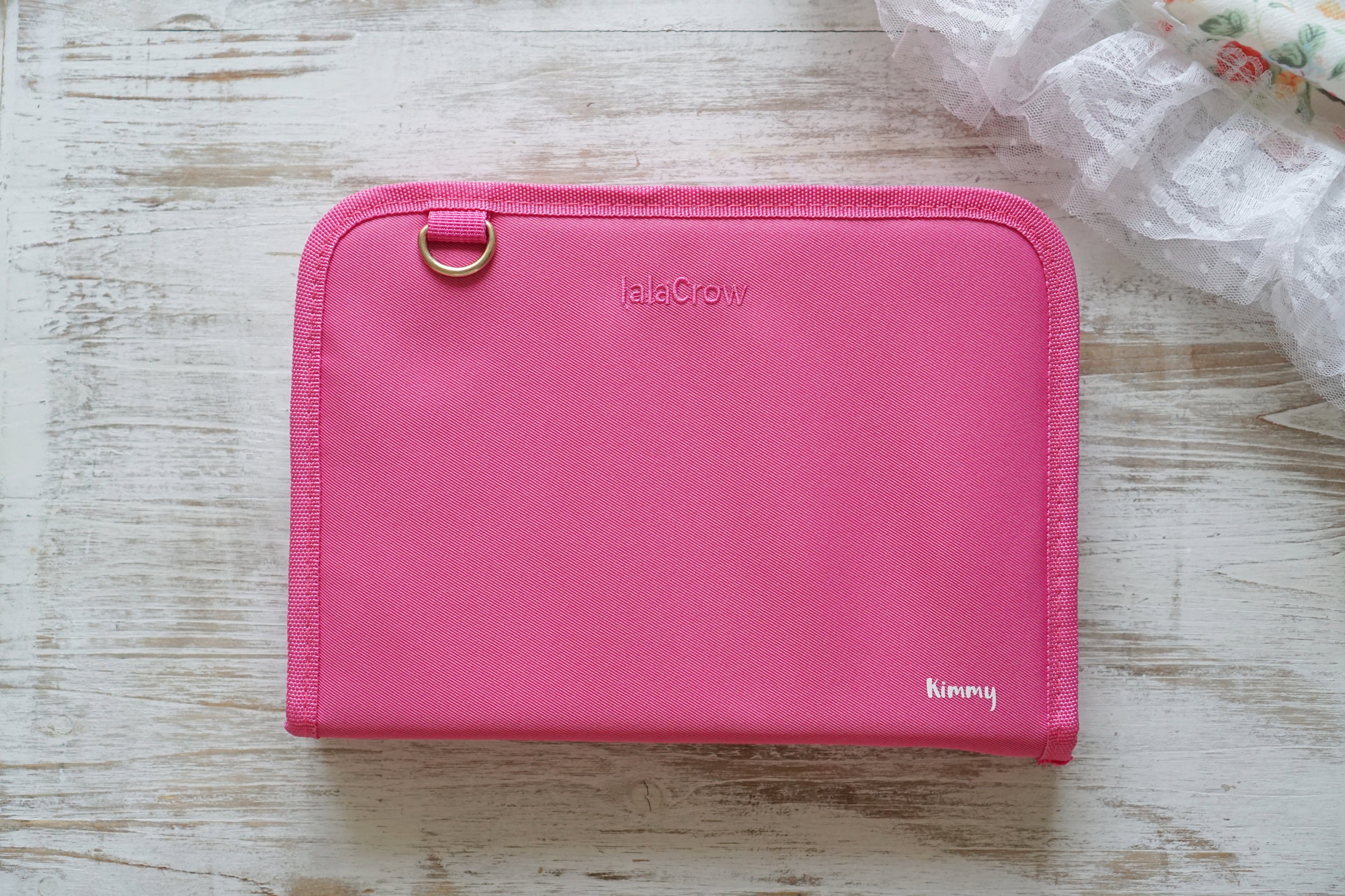 Personalised Reading Bundle | Black Nylon Book Cover Bag & Hot Pink Stationery Pouch Reading Bundle