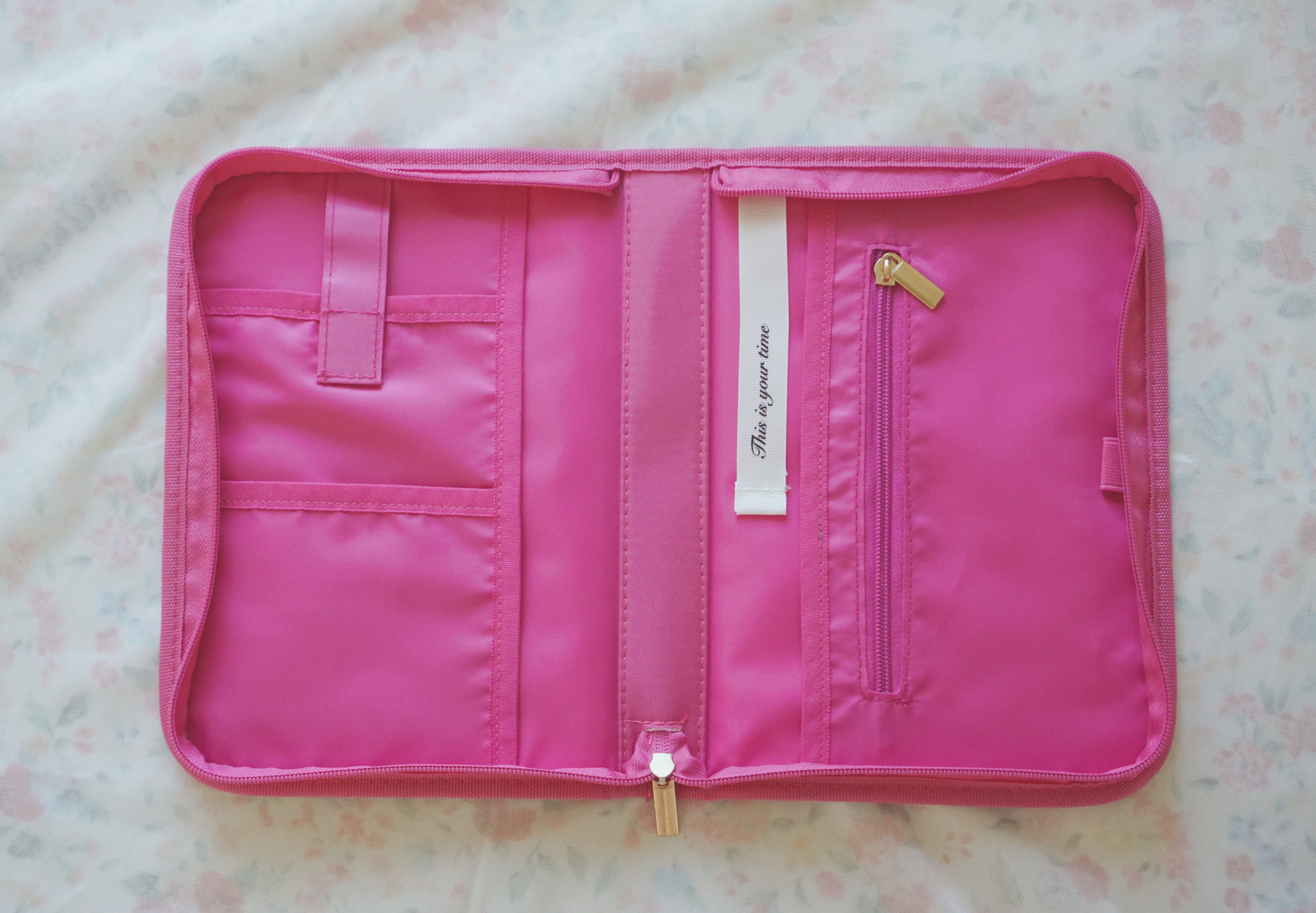 Personalised Reading Bundle | Black Nylon Book Cover Bag & Hot Pink Stationery Pouch Reading Bundle