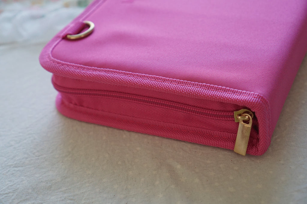 Personalised Reading Bundle | Black Nylon Book Cover Bag & Hot Pink Stationery Pouch Reading Bundle