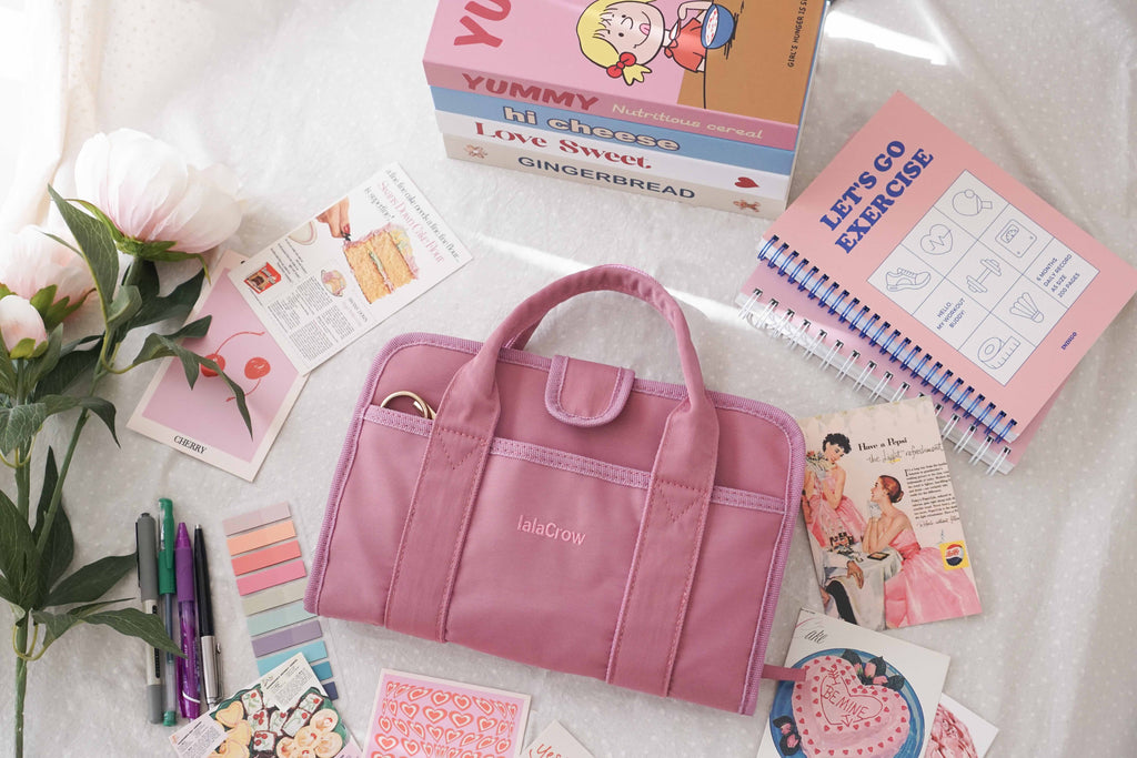 Personalised Pink Reading Bundle | Book Cover Bag & Stationery Pouch