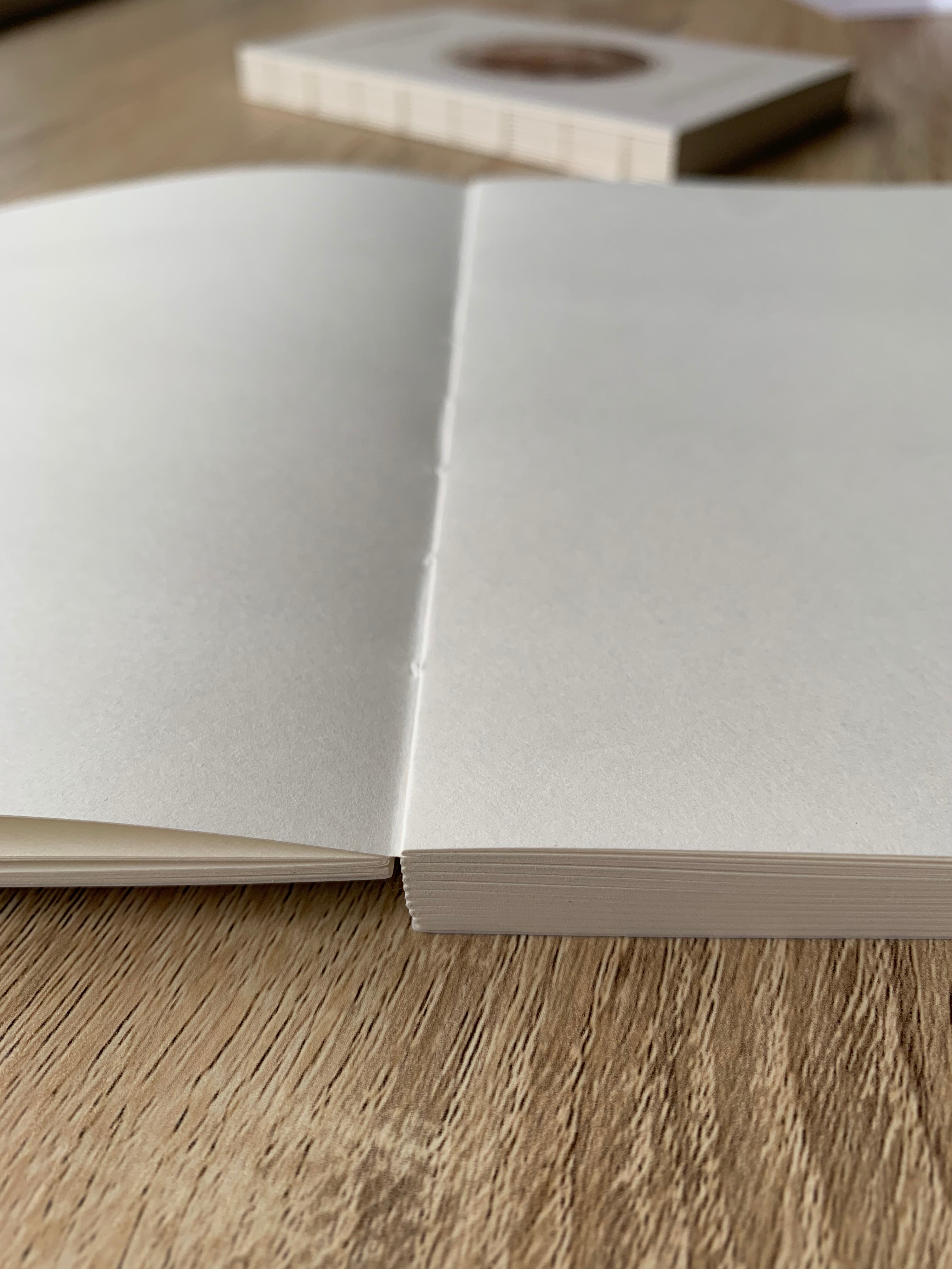 Vintage Blank Notebook Opens 180°, Unlined